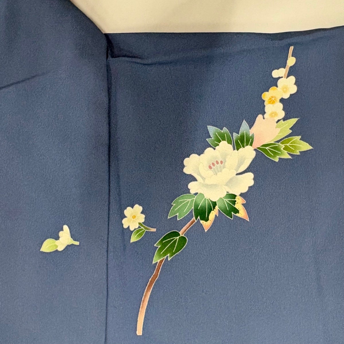付下げ 身丈159cm 裄丈64.5cm M 袷 南克治 落款あり 草花 流水 ぼかし