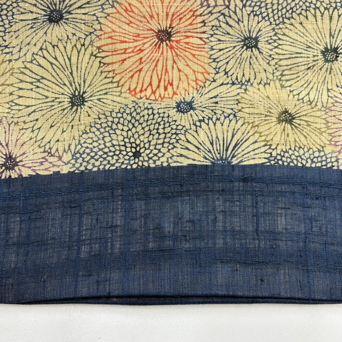 名古屋帯 秀品 夏帯 紬地 菊 ベージュ 正絹｜中古・古着・リサイクル