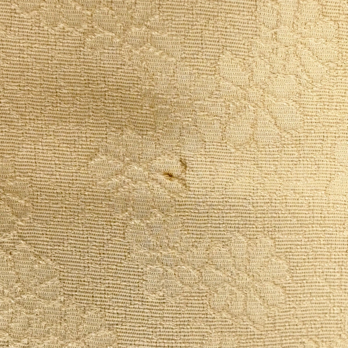 色無地 身丈155.5cm 裄丈67cm M 袷 地紋 ベージュ 正絹 秀品 一つ紋