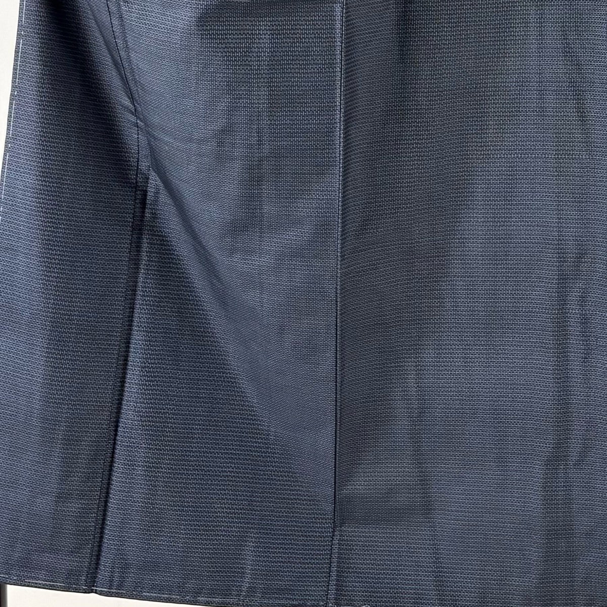 美品】 男着物 身丈148cm 裄丈72cm L 袷 アンサンブル 紬 亀甲絣 濃紺