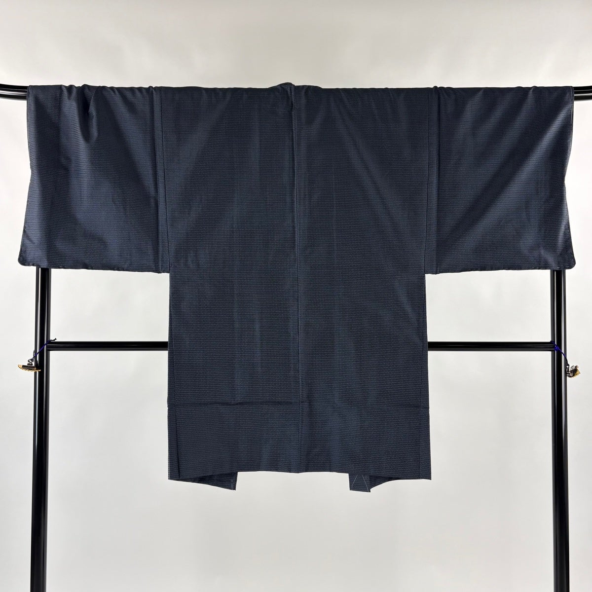 美品】 男着物 身丈148cm 裄丈72cm L 袷 アンサンブル 紬 亀甲絣 濃紺