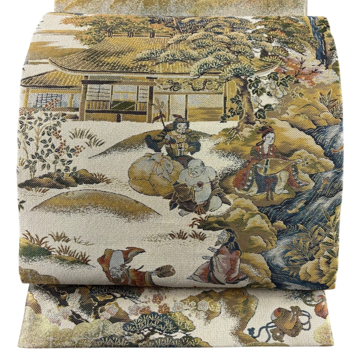 美品】 袋帯 逸品 24金プラチナ二重箔 廣重 東海道五拾三次 八種四百十