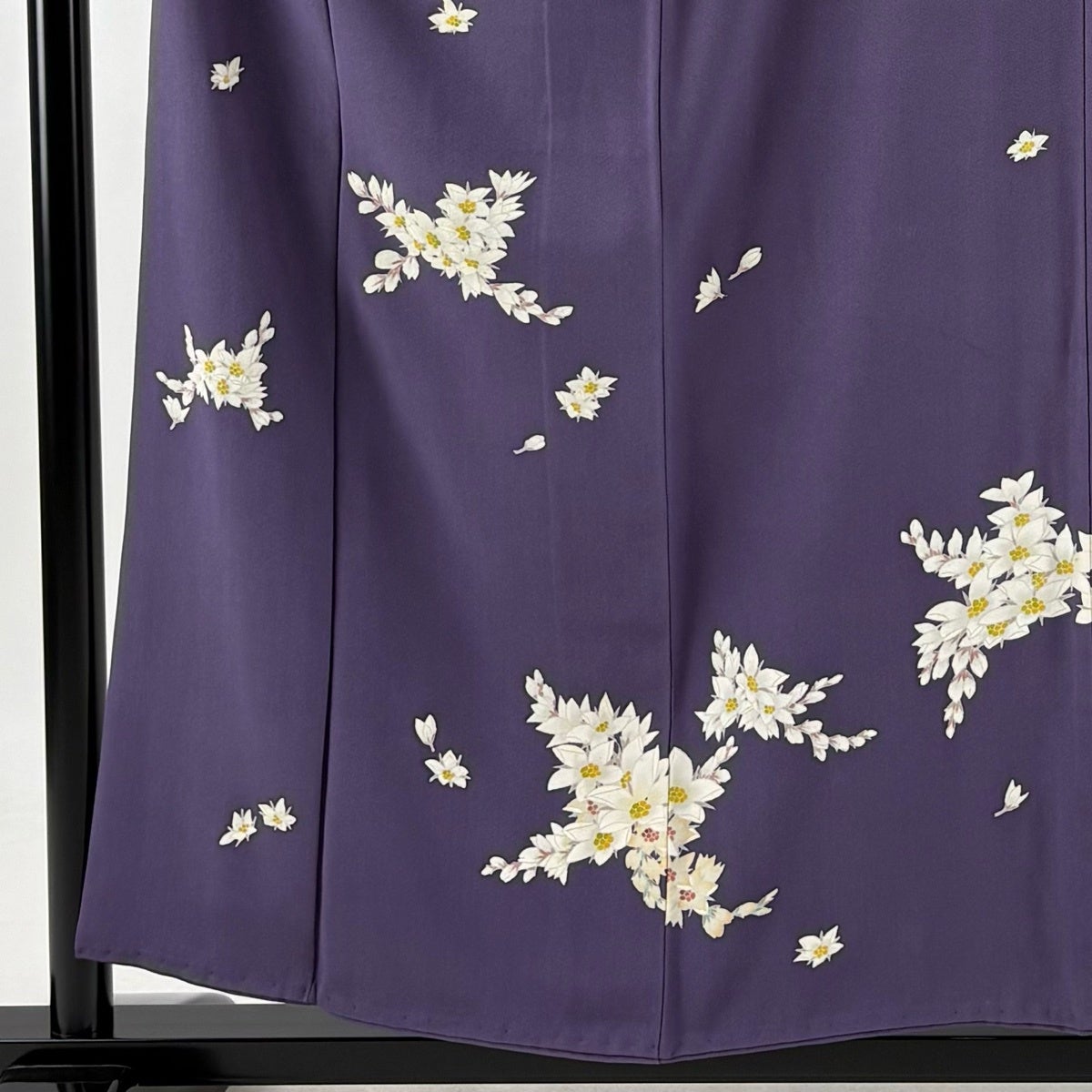 訪問着 身丈155.5cm 裄丈64.5cm M 袷 落款あり 花 紫 正絹 秀品｜中古