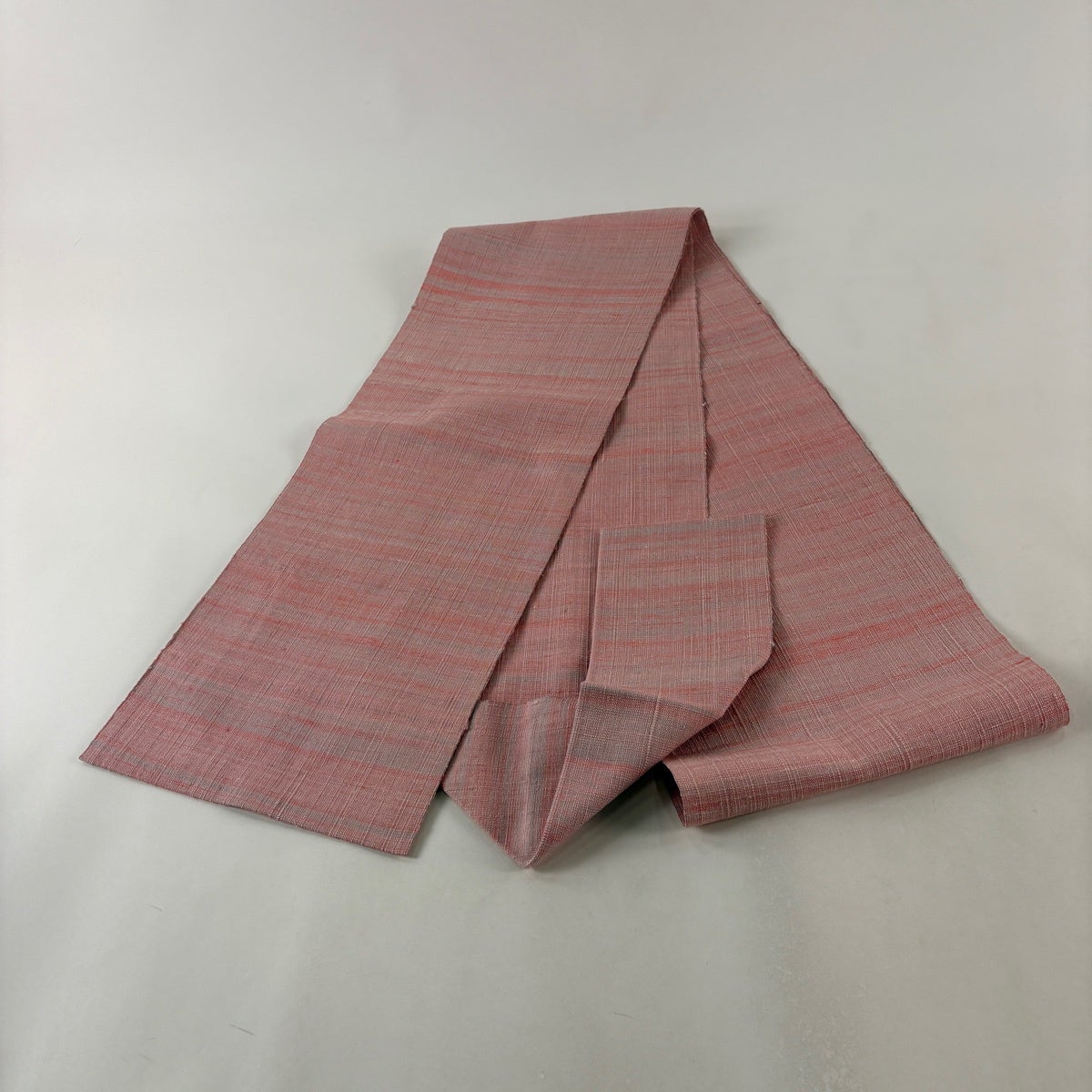 美品】 名古屋帯 秀品 八寸名古屋帯 松葉仕立て 縞 ピンク 正絹｜中古