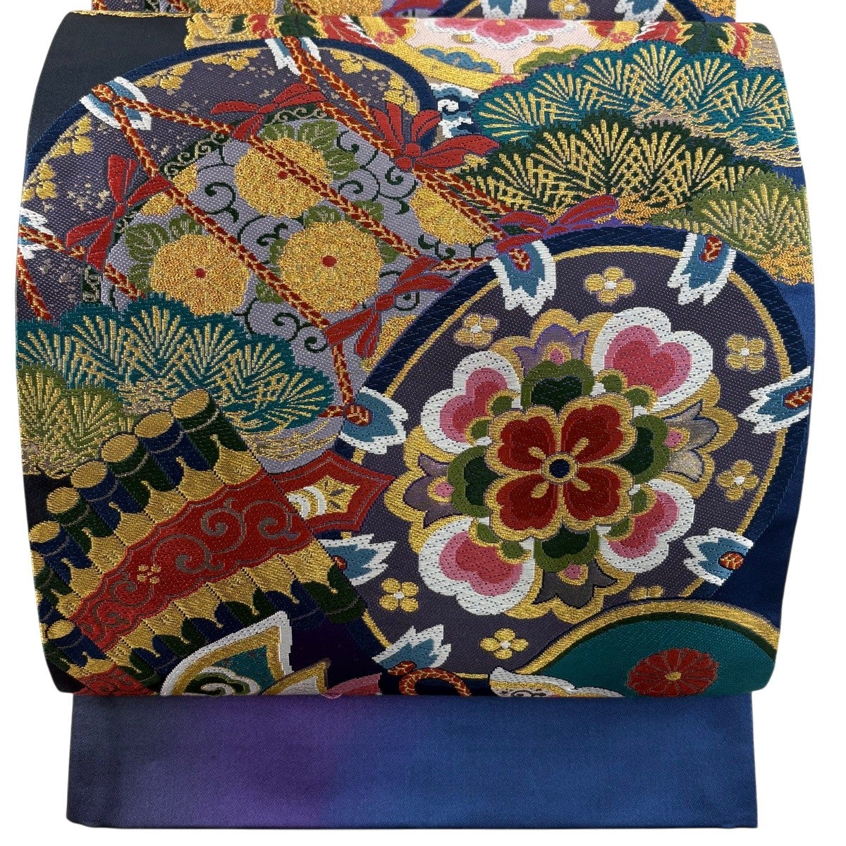 美品】 袋帯 秀品 玉華車香文 唐織 金糸 金色 六通 正絹｜中古・古着