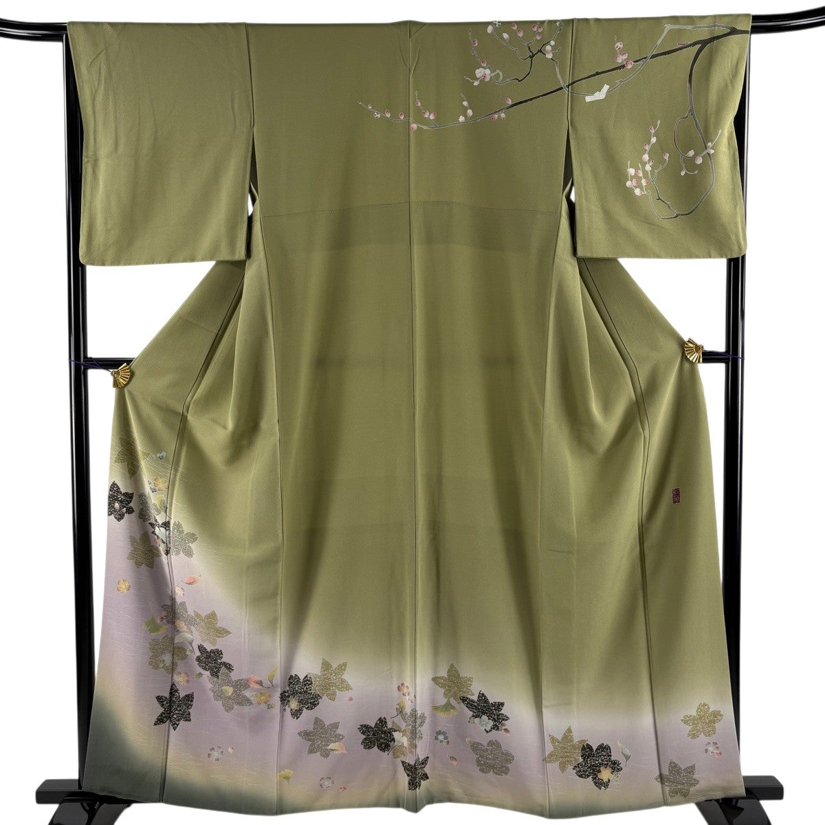 美品】 訪問着 身丈161cm 裄丈65.5cm M 袷 落款あり 吹き寄せ ぼかし