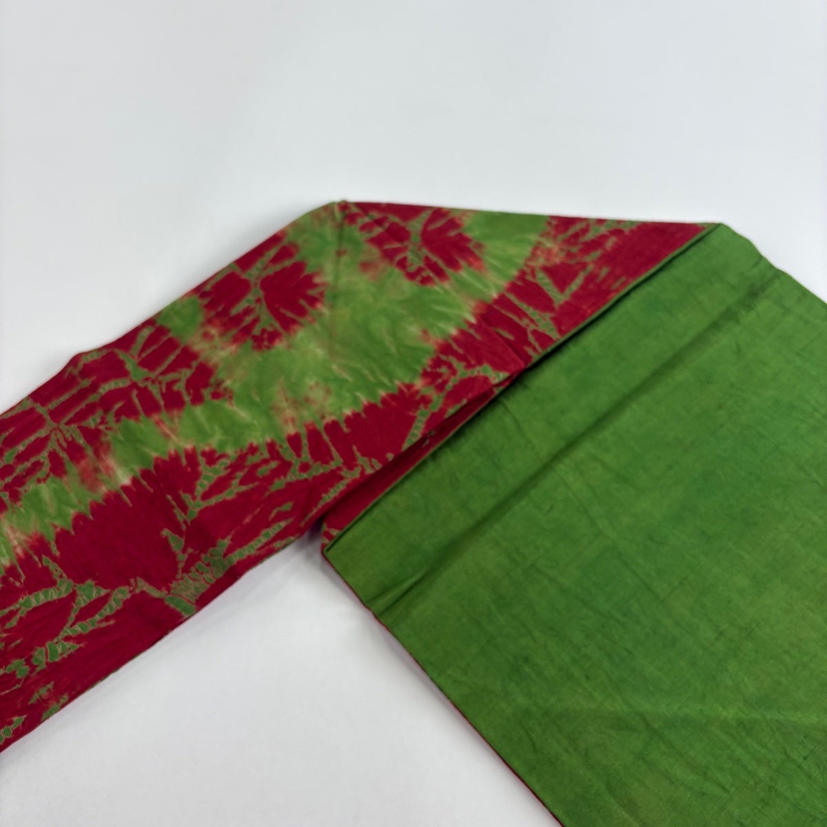 美品】 名古屋帯 秀品 幾何学模様 絞り 緑 正絹｜中古・古着