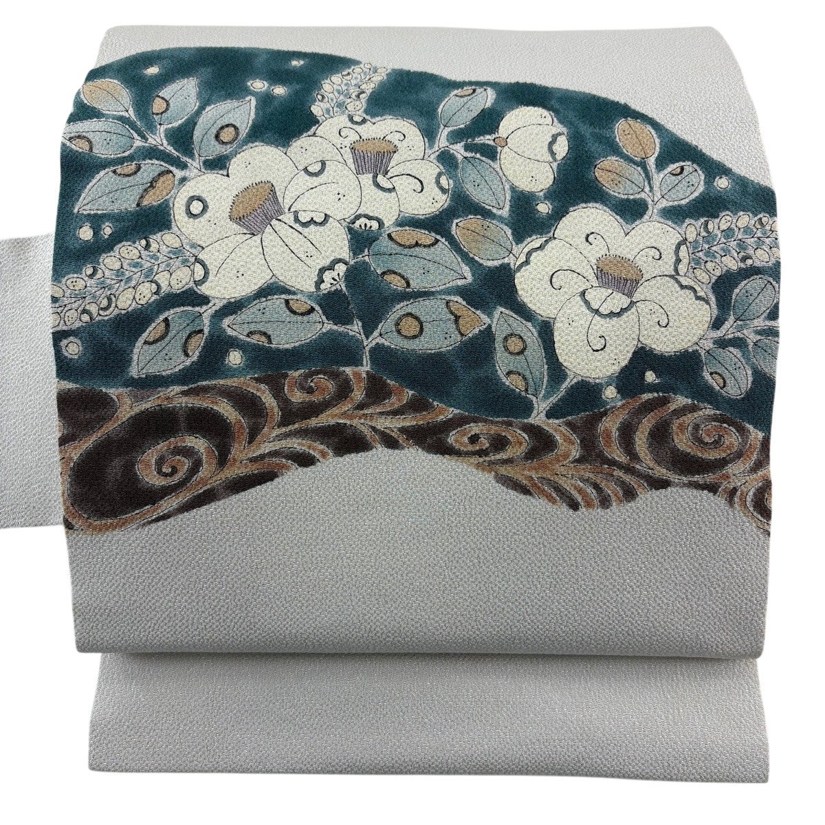 名古屋帯 名品 大脇一心 辻が花 からし色 正絹｜中古・古着