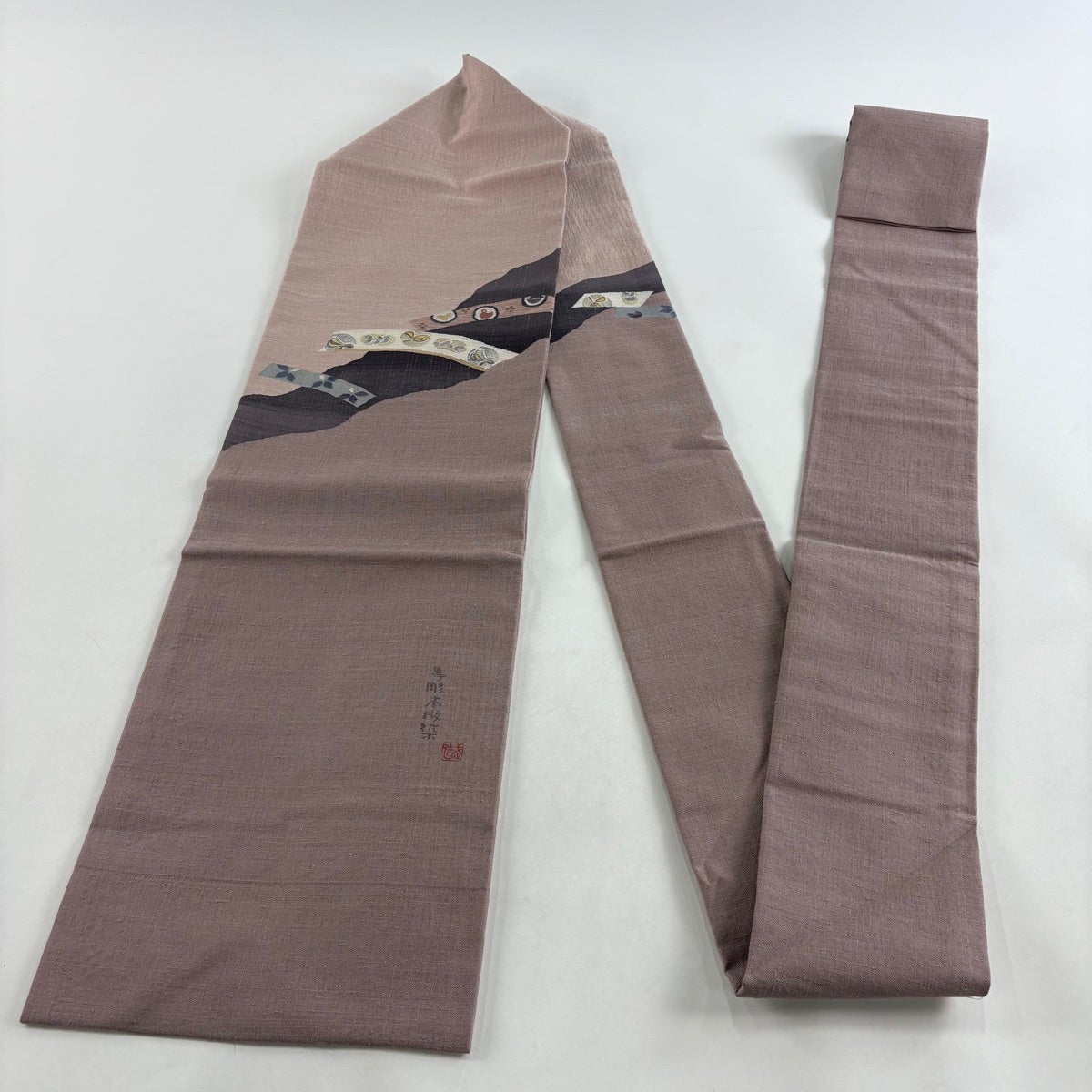 美品】 名古屋帯 名品 佐伯武晴 落款あり 証紙あり じゅらく 草花 鳥