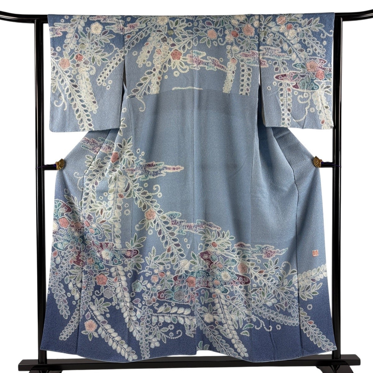 美品】 訪問着 身丈155cm 裄丈63cm S 袷 落款あり 辻が花柄 ぼかし