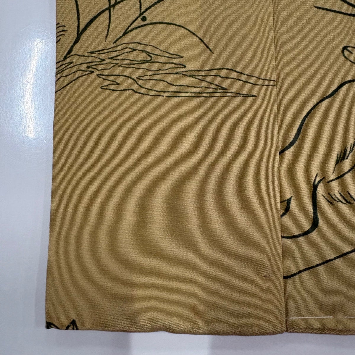 長襦袢 身丈124cm 裄丈63cm S 鳥獣戯画 黄土色 正絹 名品｜中古・古着