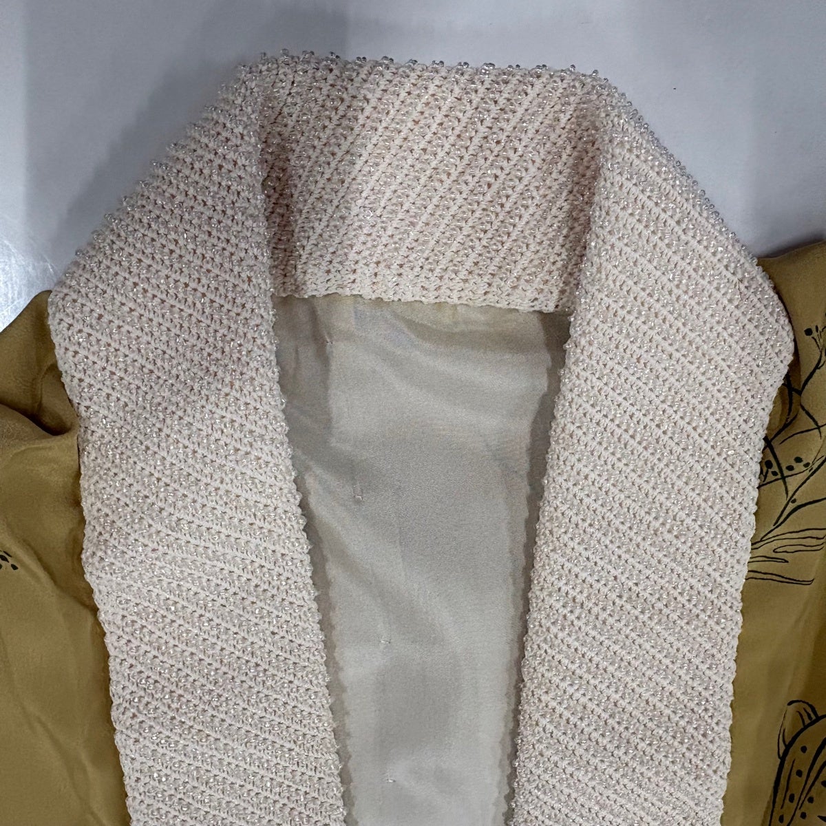 長襦袢 身丈124cm 裄丈63cm S 鳥獣戯画 黄土色 正絹 名品｜中古・古着