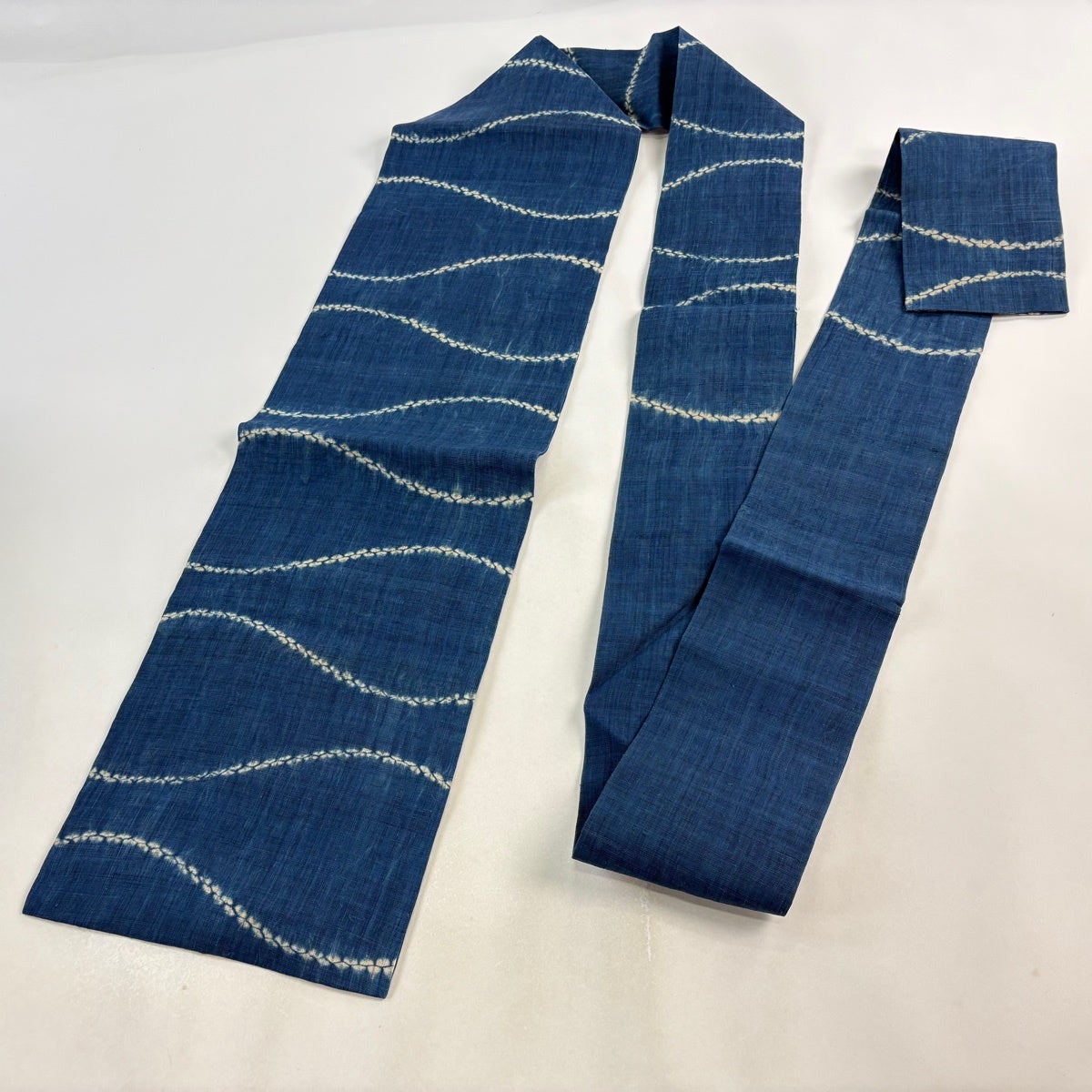 名古屋帯 名品 幾何学模様 絞り 藍色 正絹｜中古・古着・リサイクル
