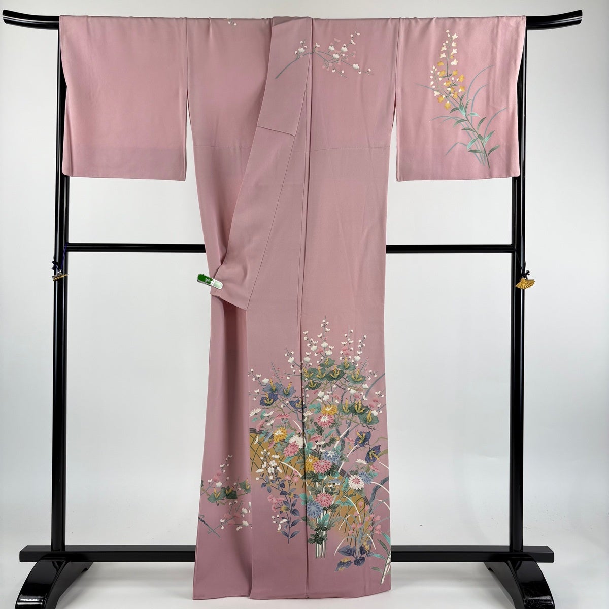 訪問着 身丈163.5cm 裄丈69cm L 袷 村下信幸 加賀友禅 落款あり 証紙