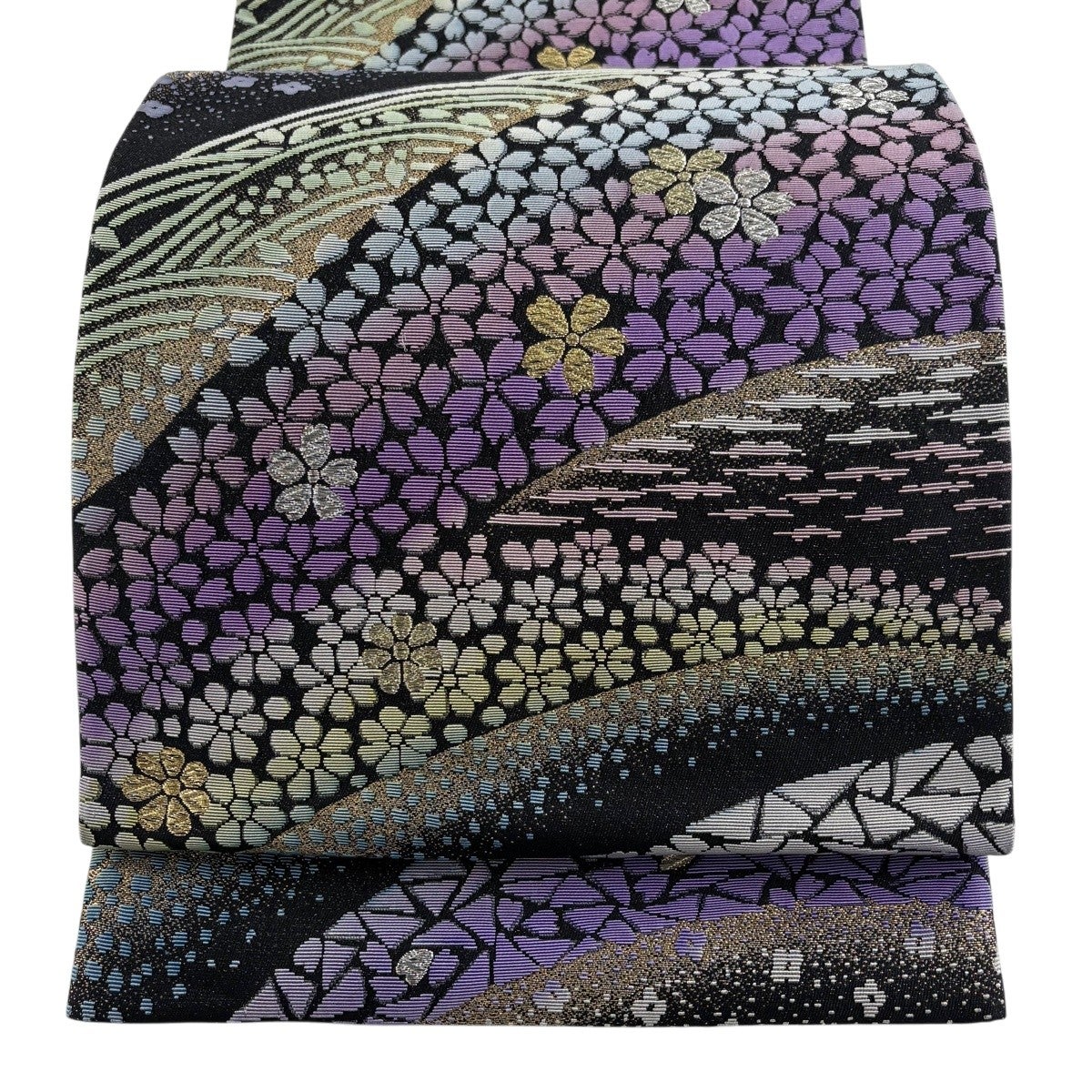 美品】 袋帯 逸品 鳳凰 華文 金華山織 金糸 金色 お太鼓柄 正絹｜中古