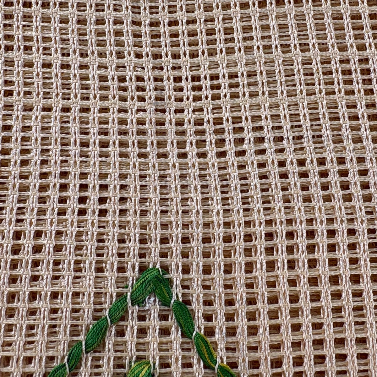 名古屋帯 秀品 夏帯 羅 八寸名古屋帯 菱 幾何学 刺繍 ベージュ 正絹