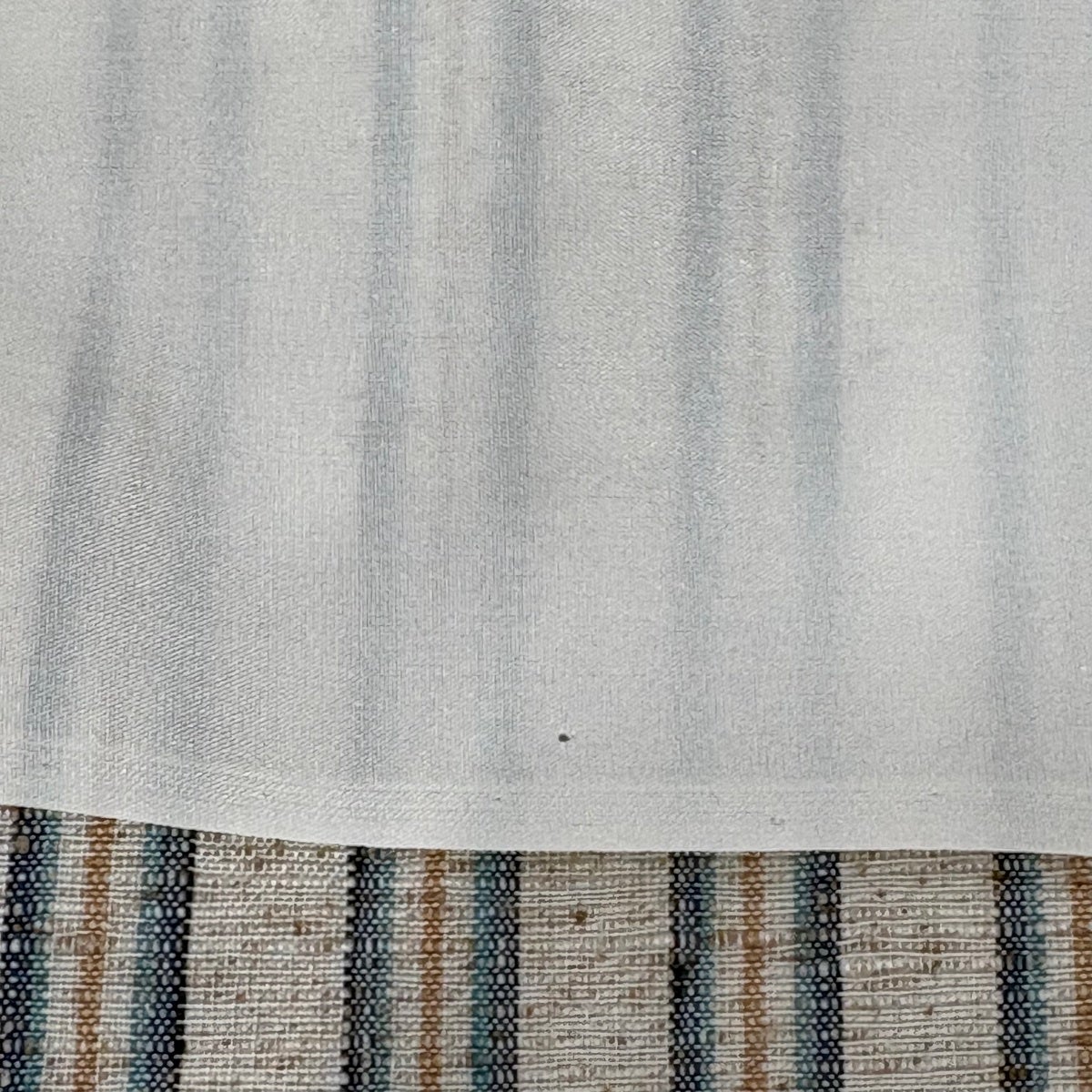 美品】 紬 身丈164.5cm 裄丈65.5cm M 単衣 縦縞 灰茶 正絹 秀品｜中古