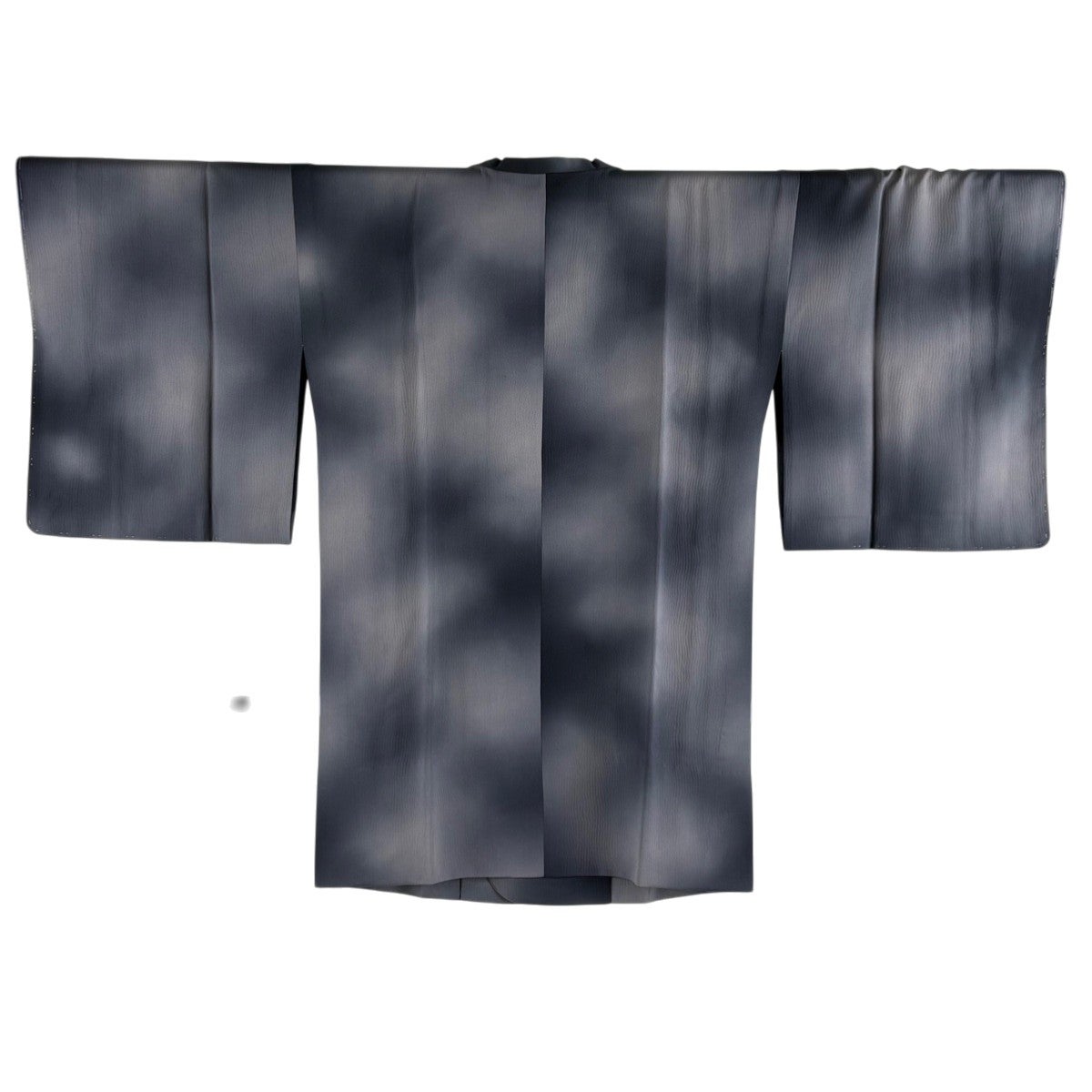 【美品】 道行 身丈134cm 裄丈65cm 正絹 名品 【中古】 道行 身丈123cm 裄丈67cm M 和装コート 角衿 縦ぼかし 地紋 灰紫 正絹
