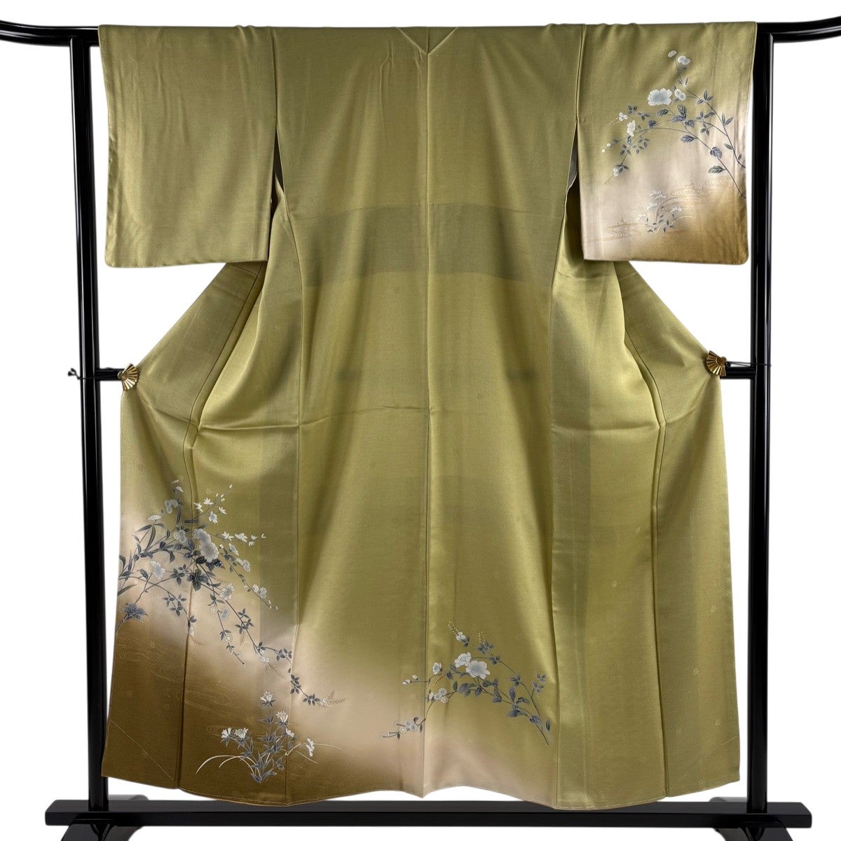 付下げ 身丈154cm 裄丈62.5cm 化繊 秀品 【中古】 付下げ 身丈154cm 裄丈62.5cm S 袷 枝花 刺繍 金糸 ピンク 正絹 優品