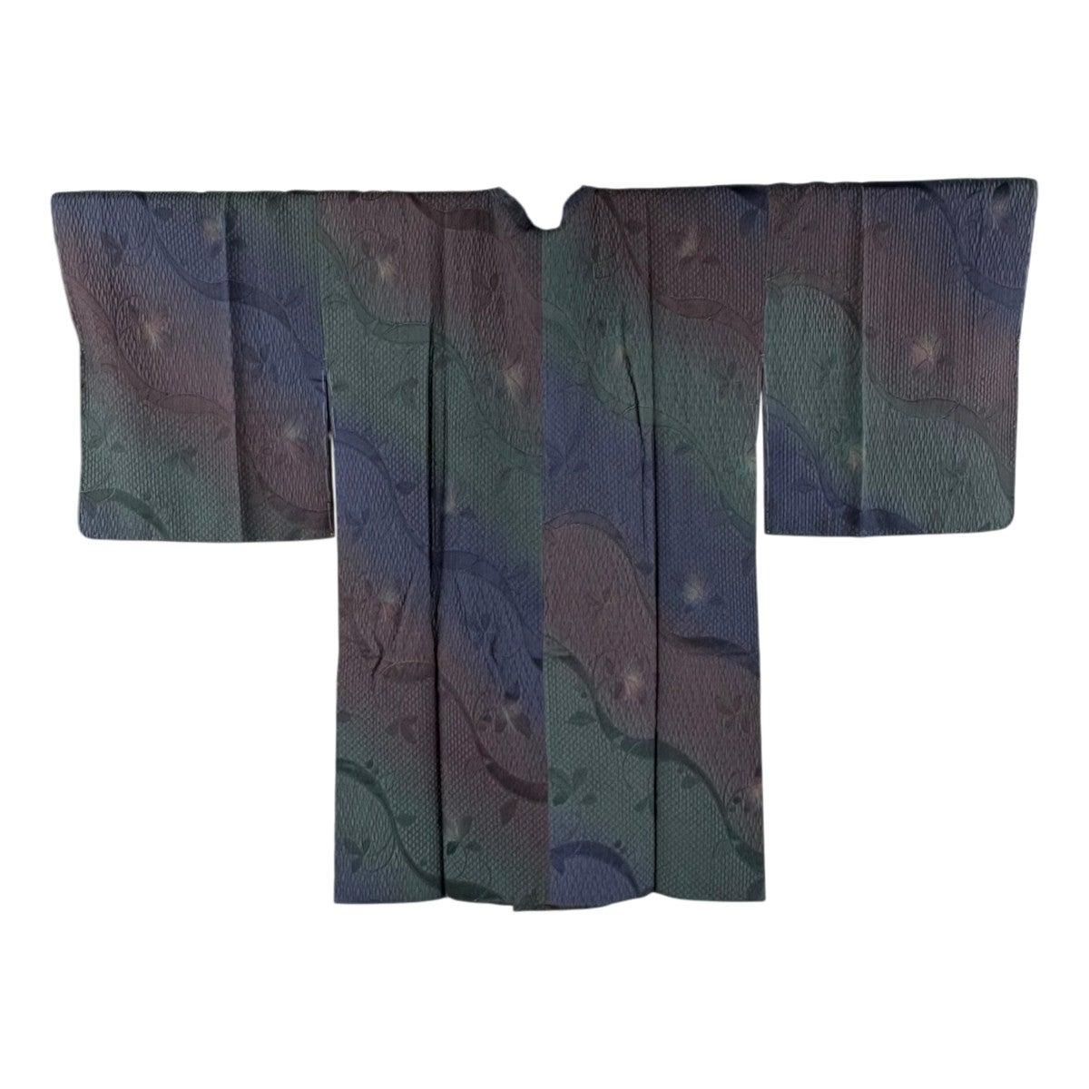 美品】 道行 身丈95cm 裄丈67cm M 和装コート 角衿 落款あり 地紋