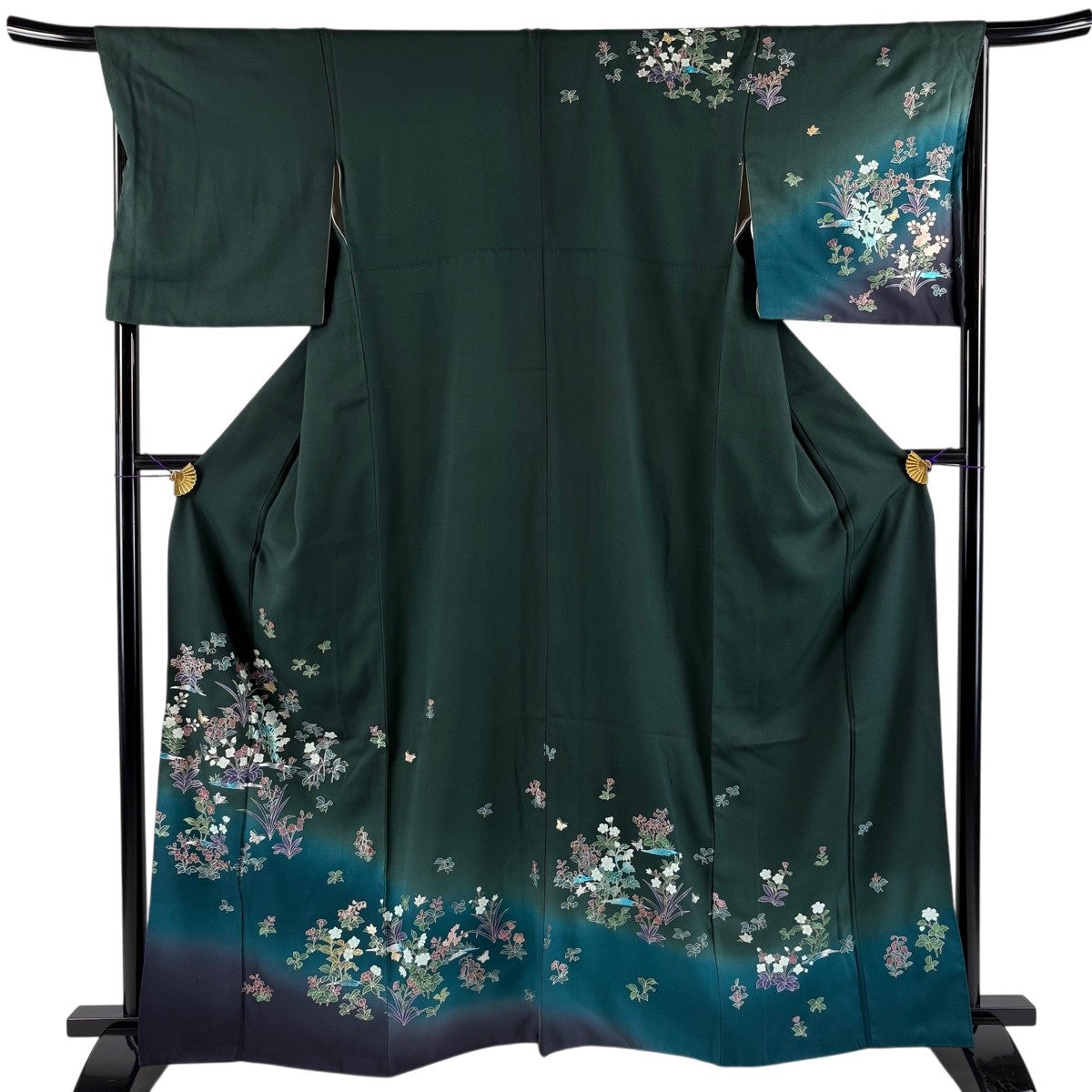 美品】 訪問着 身丈173.5cm 裄丈67.5cm L 袷 甲斐泰造 落款あり 蝶