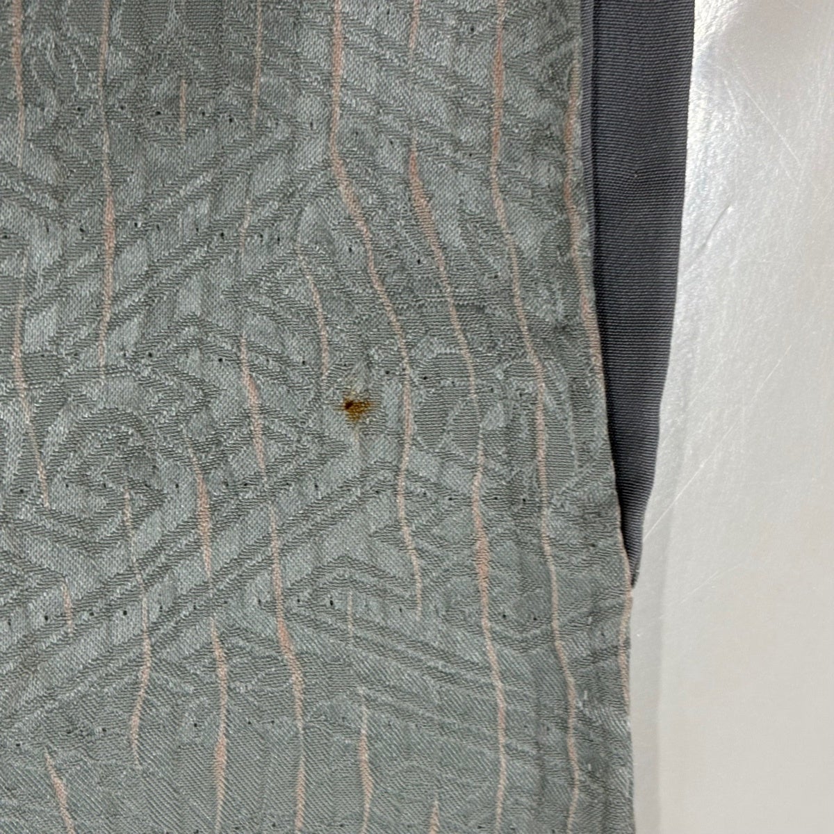 ★専用★未使用品 小紋 ブルーグレー 縫い締め絞り 身丈161.0cm 正絹 美品】 小紋 身丈158cm 裄丈62.5cm S 袷 幾何学 地紋 絞り 灰緑 正絹