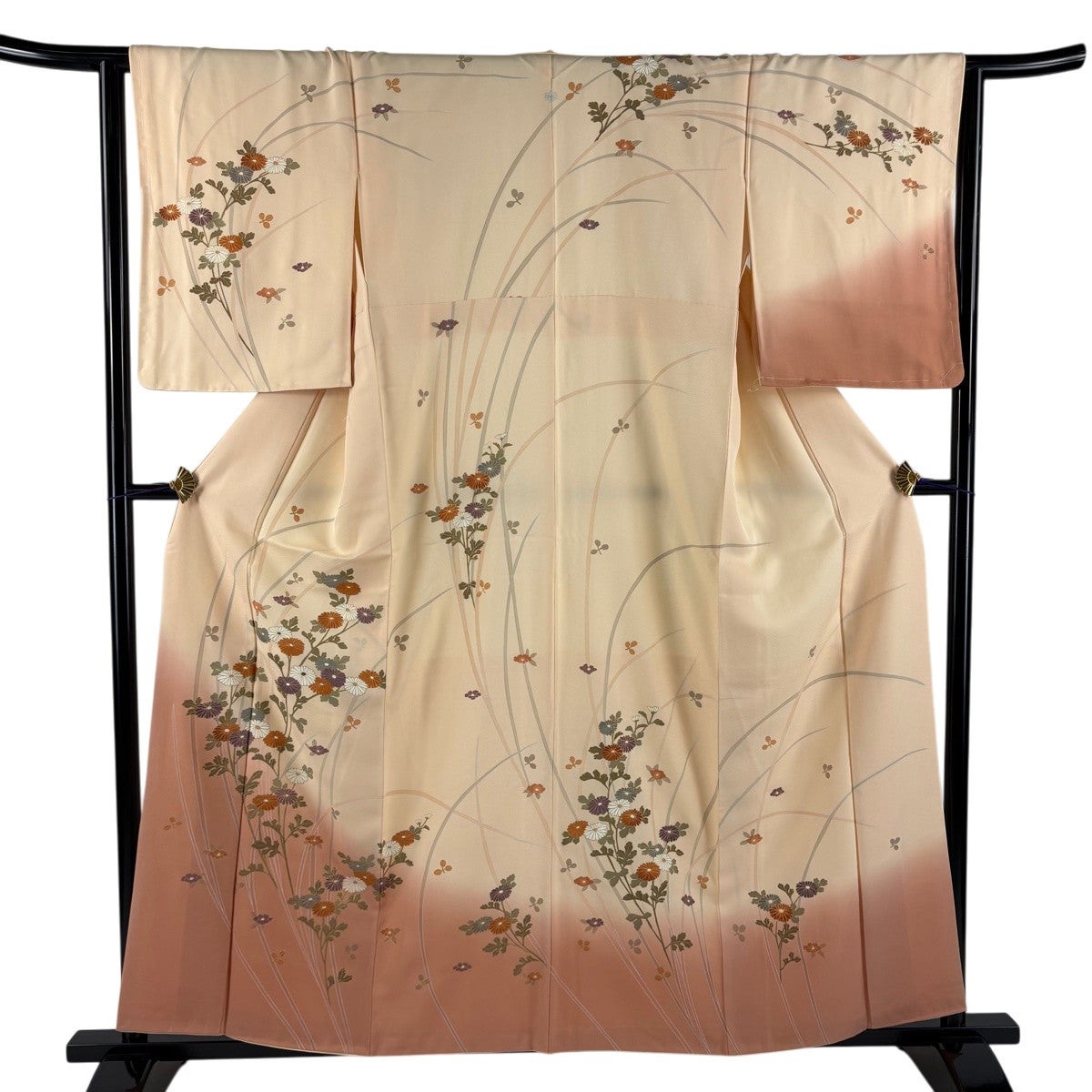 美品】 訪問着 身丈158.5cm 裄丈63.5cm S 袷 菊 萩 金彩 ぼかし 薄