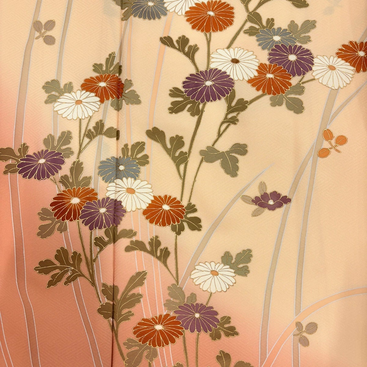 美品】 訪問着 身丈158.5cm 裄丈63.5cm S 袷 菊 萩 金彩 ぼかし 薄