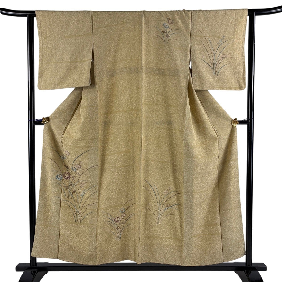 付下げ 身丈162cm 裄丈62.5cm S 袷 草花 霞 薄オレンジ 正絹 秀品