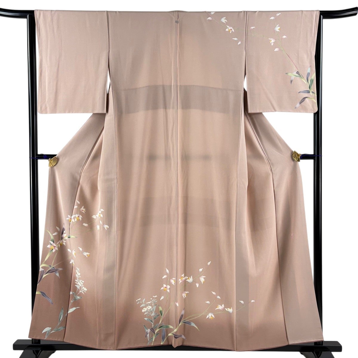 訪問着 身丈158.5cm 裄丈64.5cm M 袷 鈴乃屋 落款あり 若松 藤