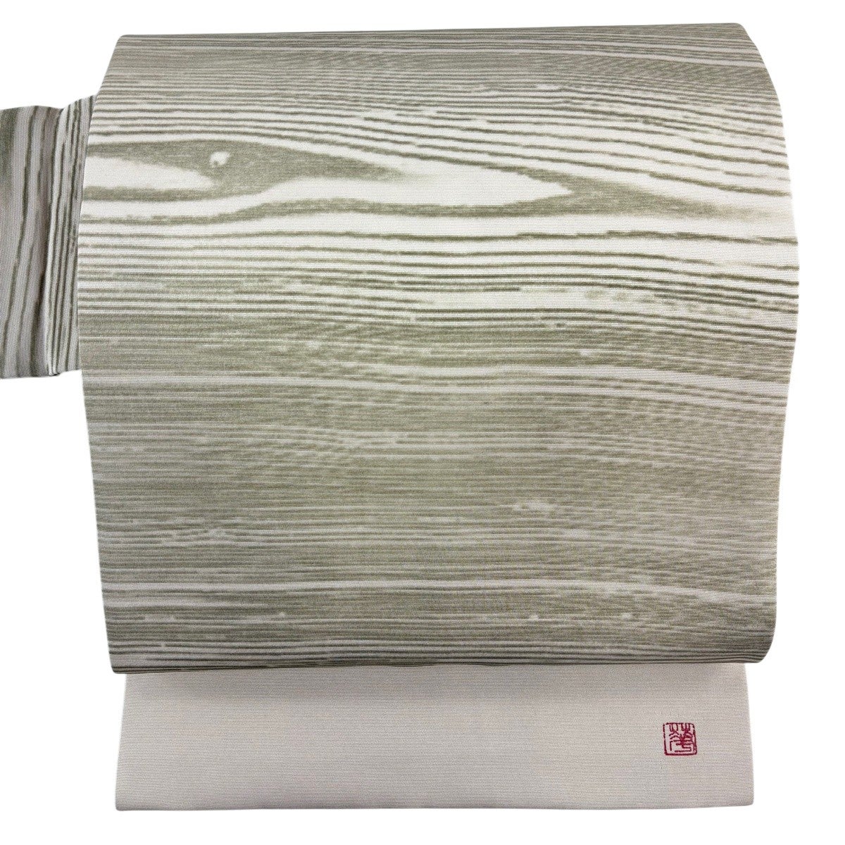 美品】 名古屋帯 秀品 落款あり 伊と幸 木目 薄茶色 正絹｜中古・古着