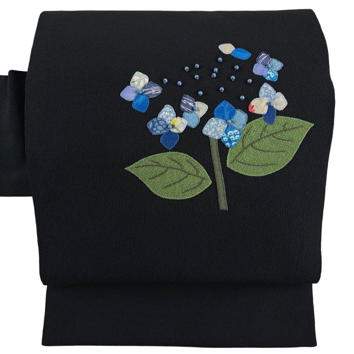 名古屋帯 優品 落款あり 夏帯 絽 紫陽花 クリーム 正絹｜中古・古着