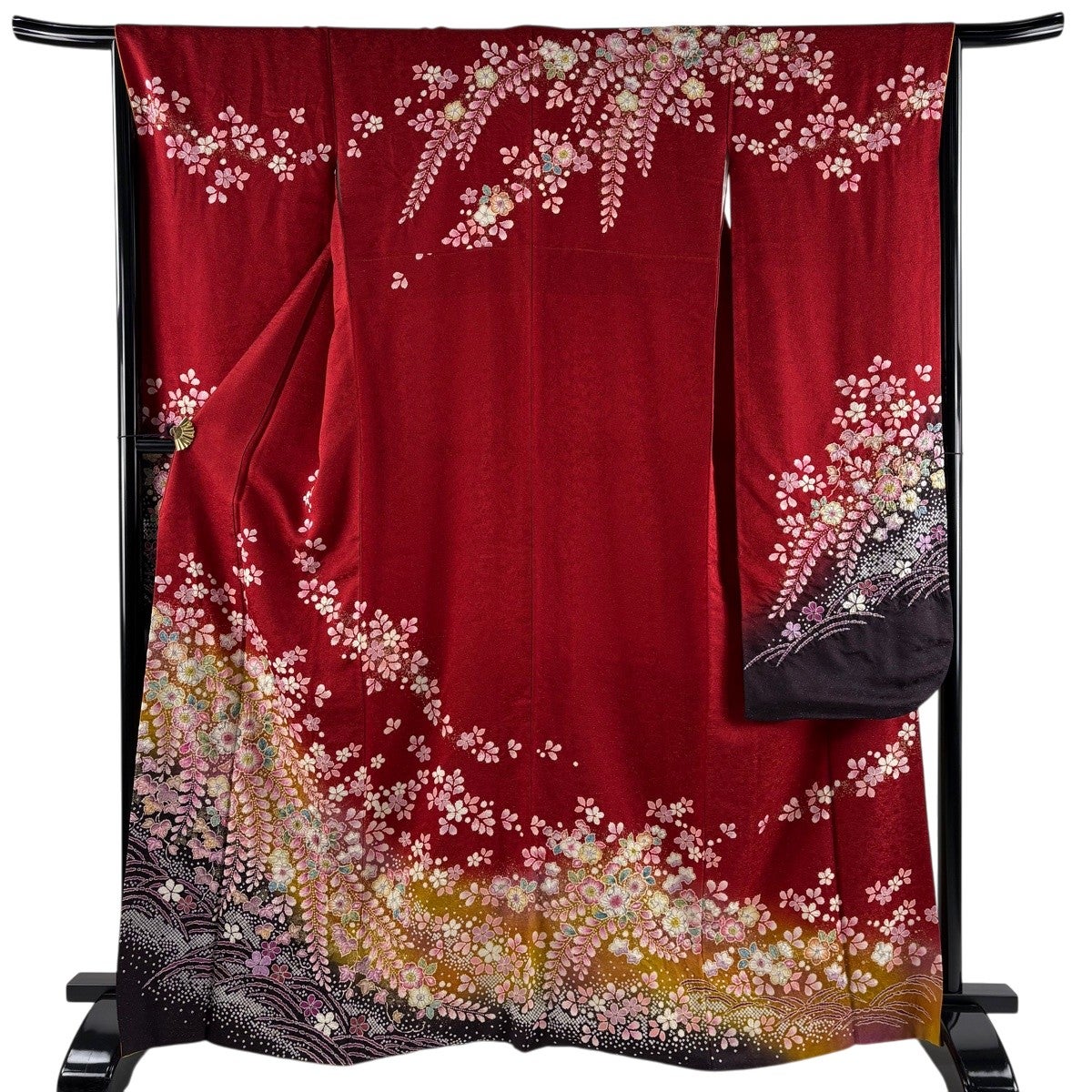 美品】 振袖 身丈166.5cm 裄丈64.5cm M 袷 落款あり 辻が花 金通し