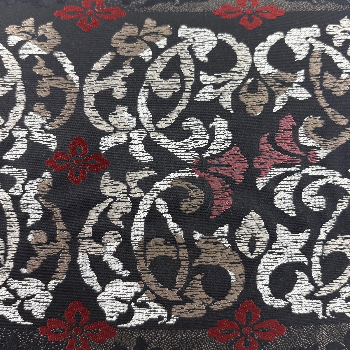 美品】 袋帯 名品 花唐草 黒 六通 正絹｜中古・古着・リサイクル着物
