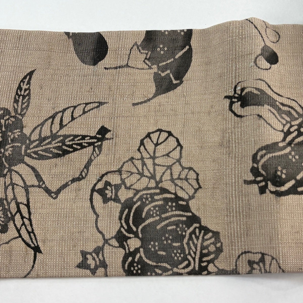 美品】 名古屋帯 名品 紬地 生り物 草花 薄小豆 正絹｜中古・古着
