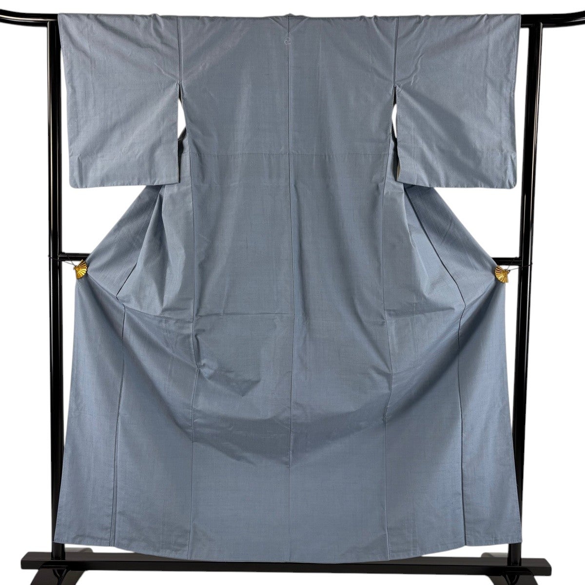 紬 身丈159cm 裄丈62cm S 袷 青灰色 正絹 秀品 一つ紋｜中古・古着