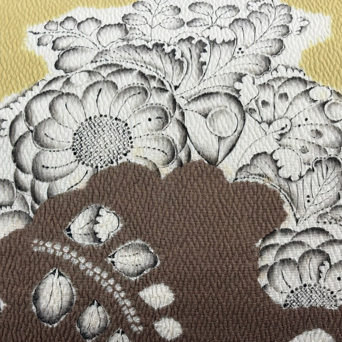 専用です。大脇一心　辻ヶ花　名古屋帯　正絹 名古屋帯 名品 大脇一心 辻が花 からし色 正絹｜中古・古着