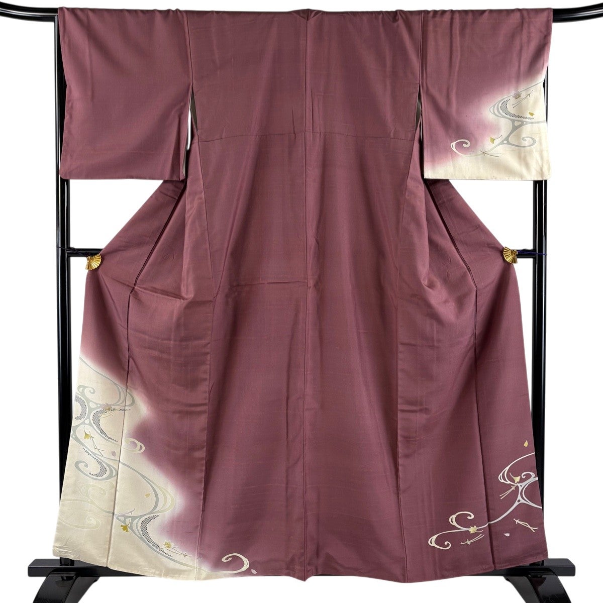 【着物】 付下げ 絞り 花文様 身丈約148.5cm 裄丈約64cm 24z-2349 付下げ 身丈159cm 裄丈64.5cm M 袷 華文 草花 金銀彩 ぼかし 灰緑 正絹