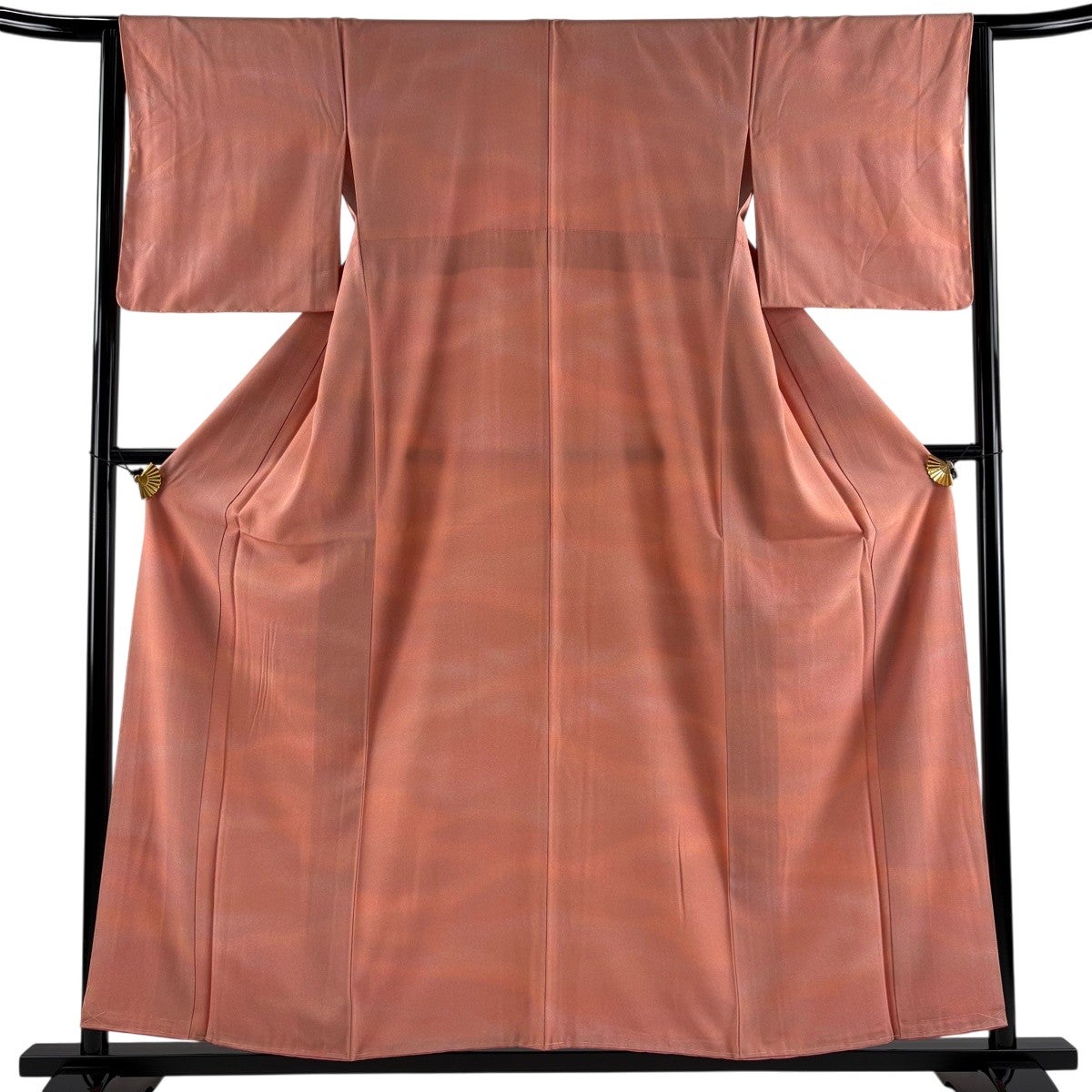 美品】 小紋 身丈157cm 裄丈63cm S 袷 霞ぼかし ピンク 正絹 優品