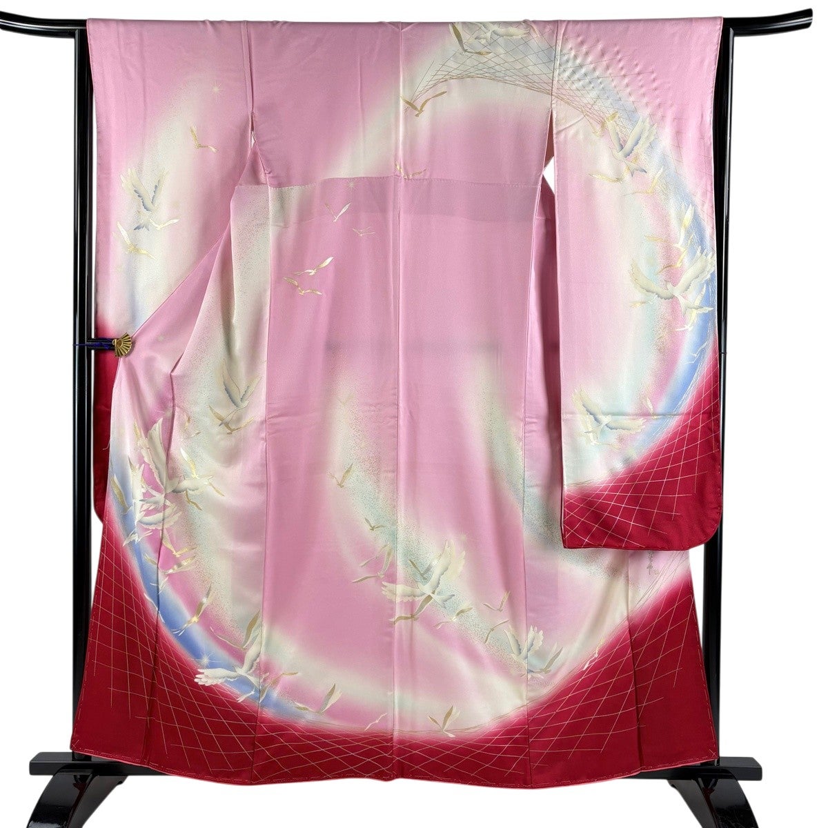美品 振袖フルセット 秋山庄太郎 身丈158 正絹 furisode 作家物 50%OFF 振袖 身丈160.5cm 裄丈65cm M 袷 秋山庄太郎 落款あり 鳥 幾何