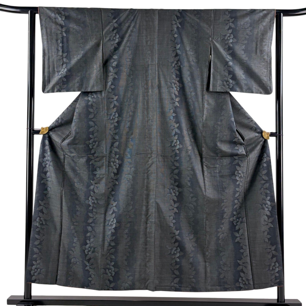 美品】 大島紬 身丈154cm 裄丈62cm S 単衣 都喜ヱ門 純泥染 証紙あり