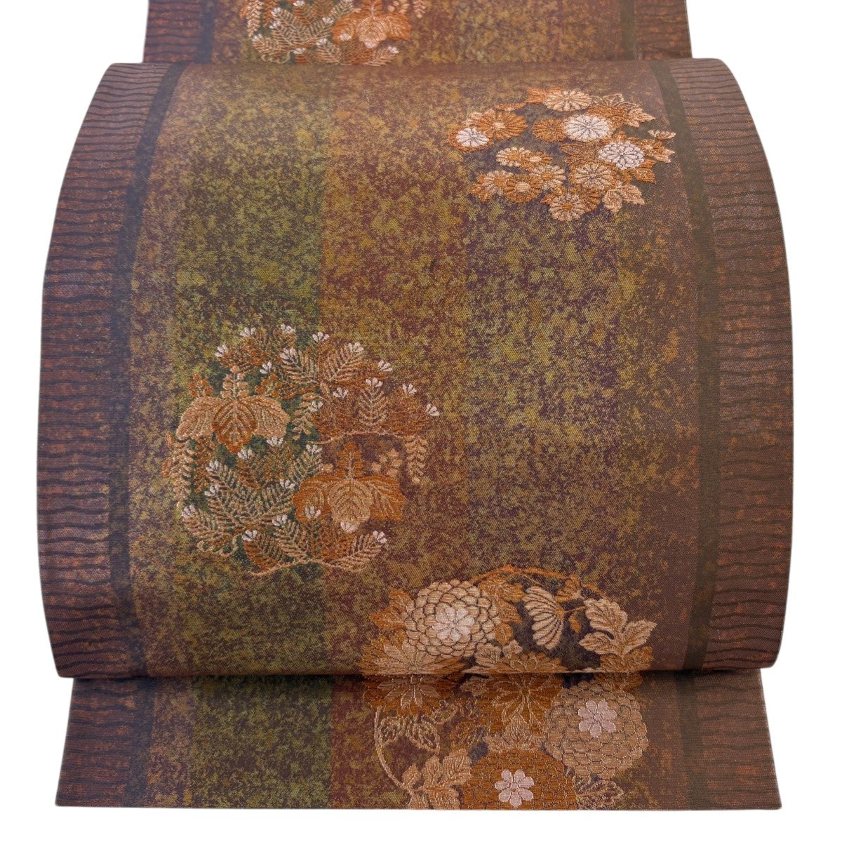 名古屋帯 秀品 花丸文 桜 刺繍 箔 ベージュ 正絹｜中古・古着