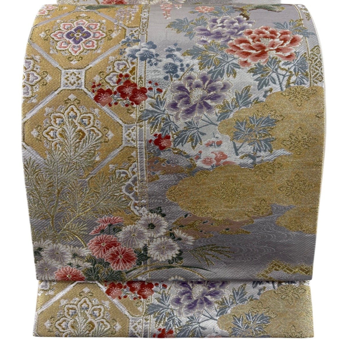 袋帯 秀品 華文 草花 金糸 箔 金色 六通 正絹｜中古・古着・リサイクル