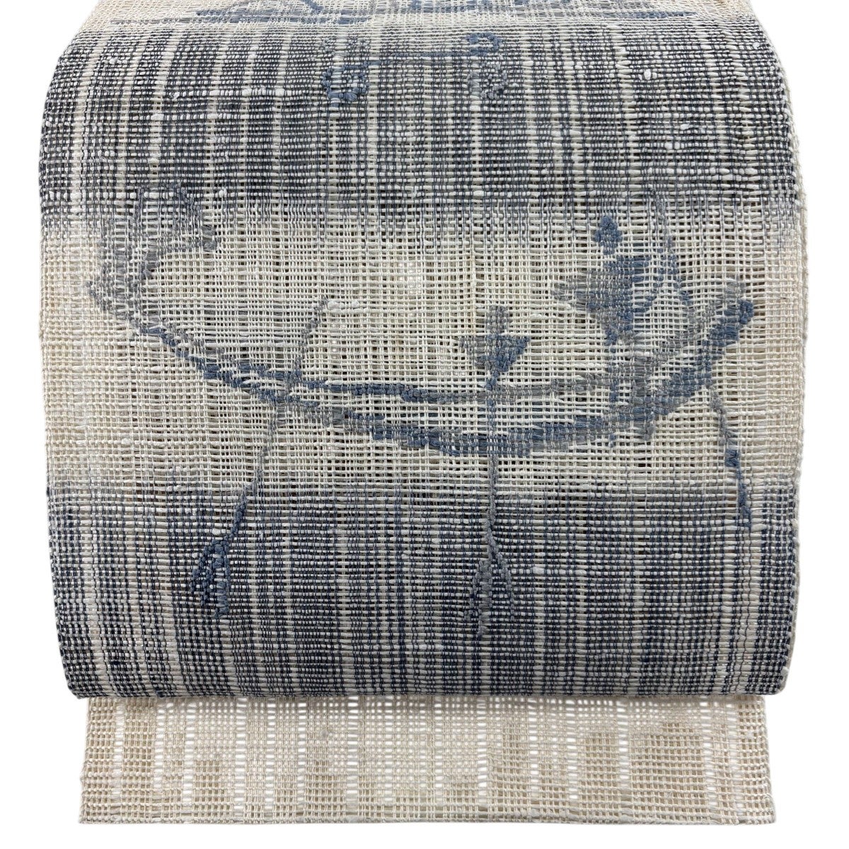 美品】 名古屋帯 秀品 夏帯 紬地 八寸名古屋帯 トンネル仕立て 舟 段縞