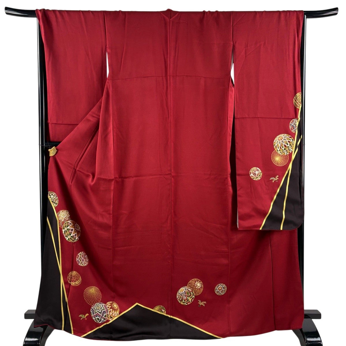美品】 振袖 身丈169cm 裄丈70cm L 袷 辻が花柄 草花 金通し 染め分け