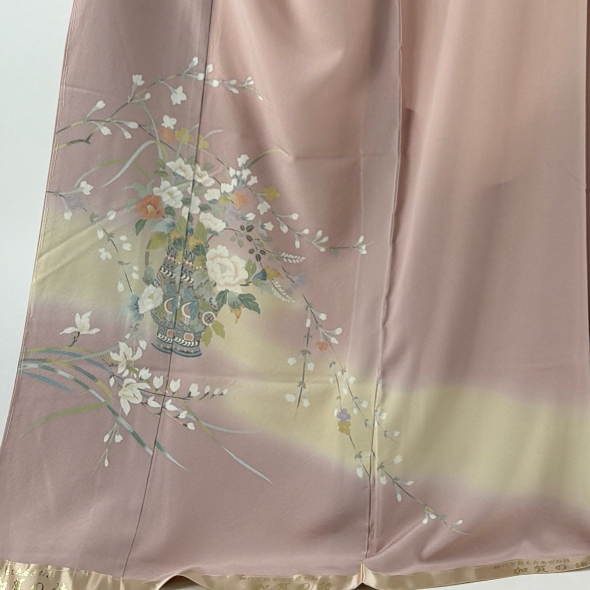 美品】 付下げ 身丈174cm 裄丈71.5cm 未仕立て 花器 ぼかし ピンク