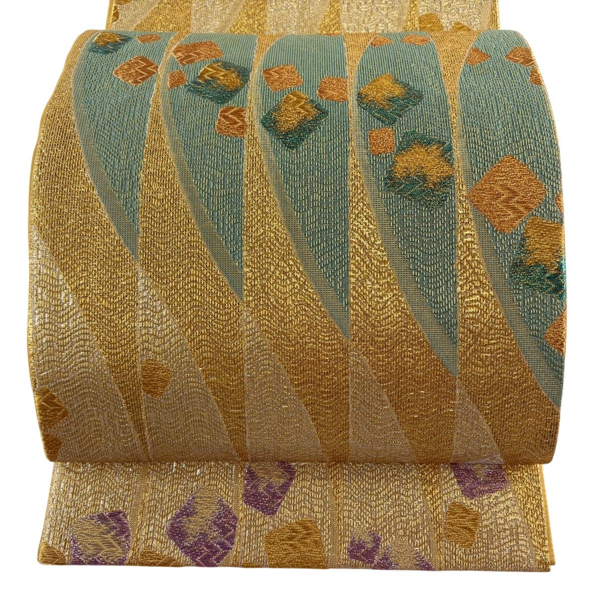 袋帯 美品 秀品 草花 銀糸 箔 薄小豆 六通 正絹 【中古】 袋帯 【公式