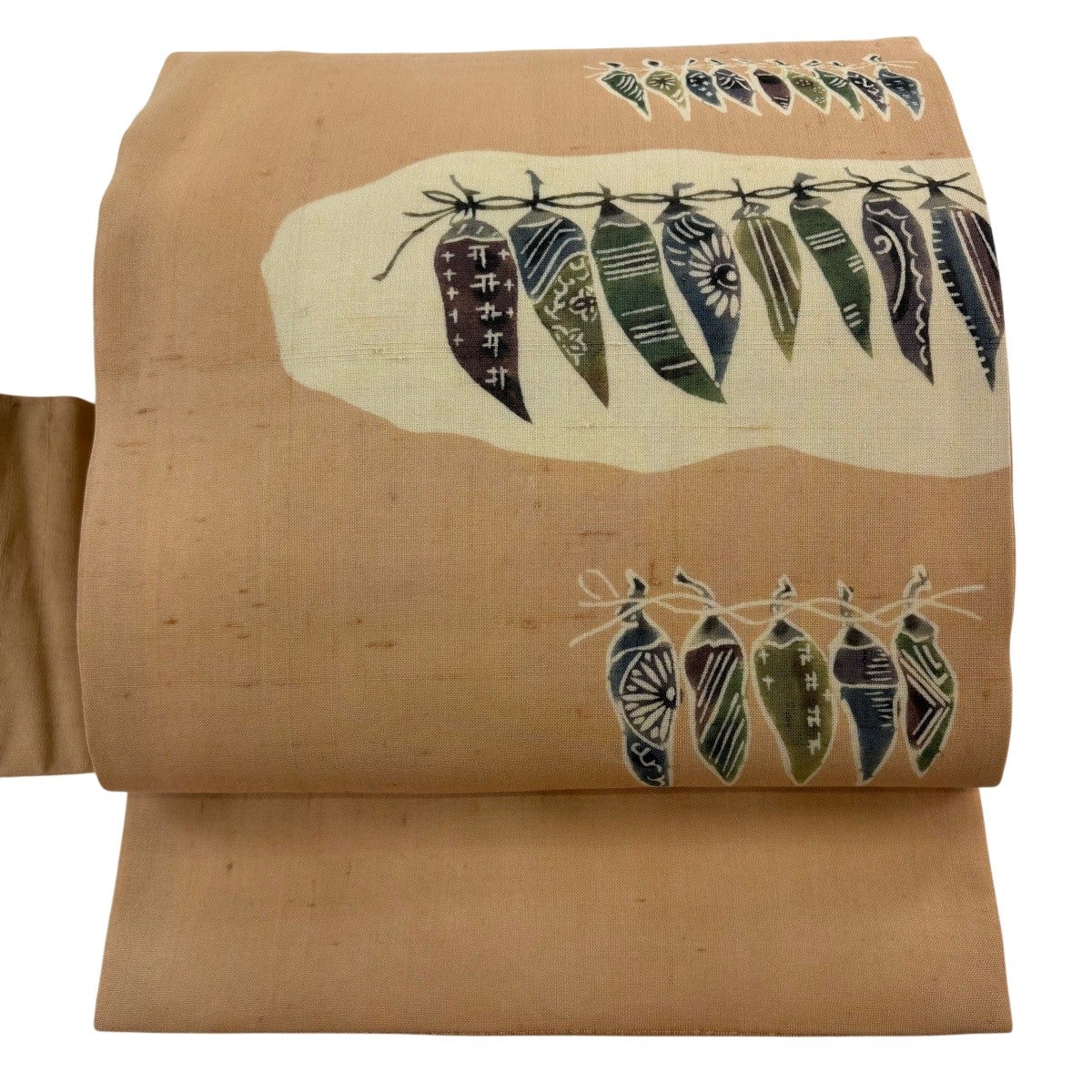 名古屋帯 秀品 夏帯 紗 草花 箔 金銀糸 灰茶 正絹｜中古・古着