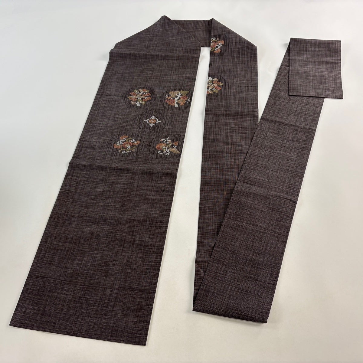 美品】 名古屋帯 秀品 花唐草 葡萄 茶紫 正絹｜中古・古着・リサイクル