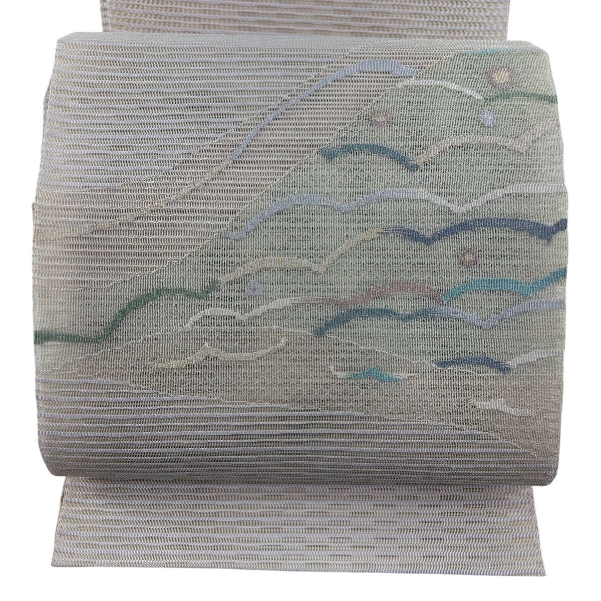 美品】 名古屋帯 秀品 八寸名古屋帯 松葉仕立て 夏帯 絽 トンネル